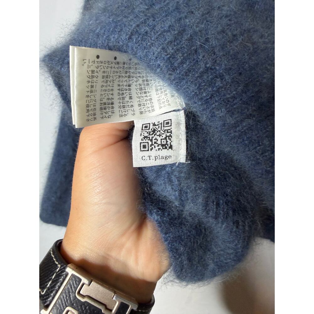 C.T. Plage blue 100% raccoon wool pullover sweater sz 36 S - Picture 5 of 8